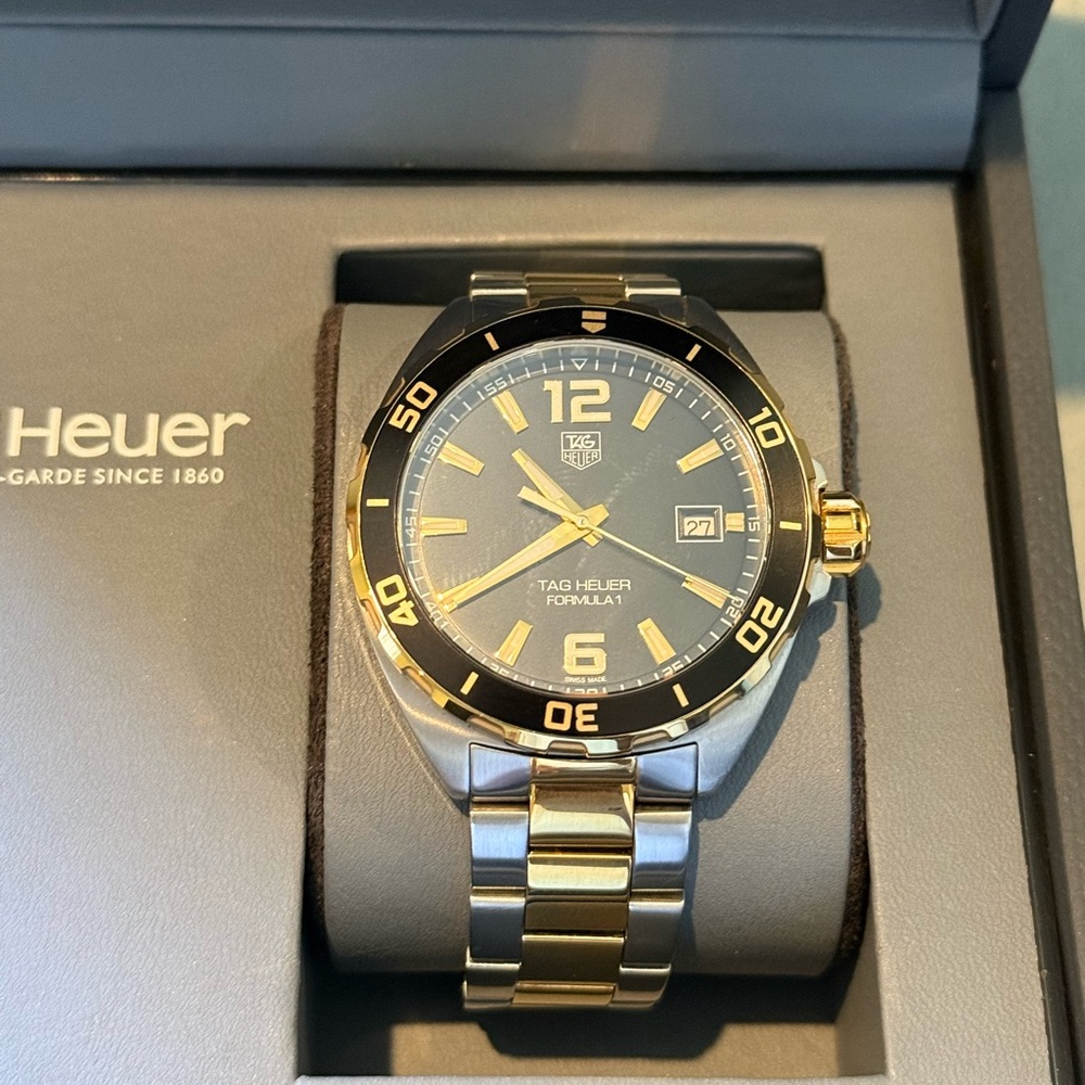Tag Heuer Formula 1 Gold & Black with Silver Band Watch